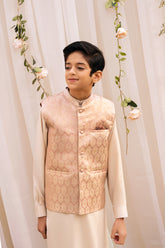 Rose Gold Jamawar Silk Waistcoat