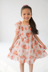 Peach Rosette Dress