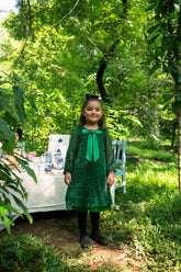 Princess Anna Green Shimmery Brooch Dress