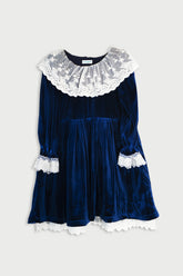 Alice in Wonderland Blue Velvet Dress