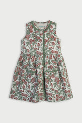 Thumbelina's Floral Print Corduroy Dress