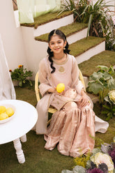 Rose Gold - Jamawar Gharara set (4 Piece Set)