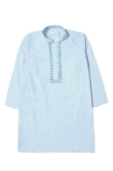 Pastel Blue Embroidered Kurta