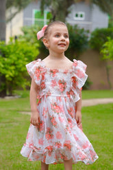 Peach Rosette Dress