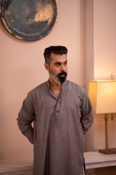 Grey Chambray Kurta (1 Piece)
