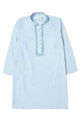 Pastel Blue Embroidered Kurta