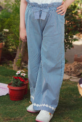 Blue & White High Waisted Pants