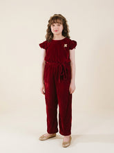 Maroon Velvet Jumpsuit