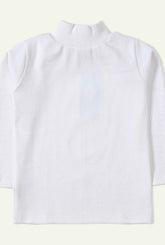 Ribbed Cream High Neck Shirt (Unisex)