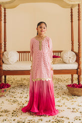Kamal Phool – Pink & Gold Tilla Work Dress