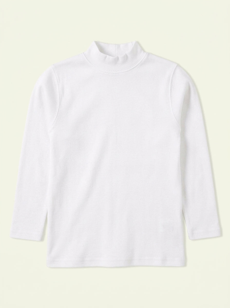 Ribbed Cream High Neck Shirt (Unisex)