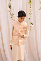 Rose Gold Jamawar Silk Waistcoat