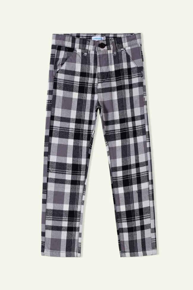 Black & White Checkered Formal Pants Hover Image