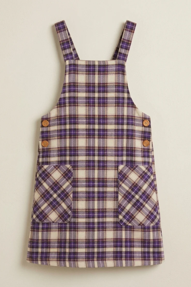 Purple Tartan Print Flannel Tunic Hover Image