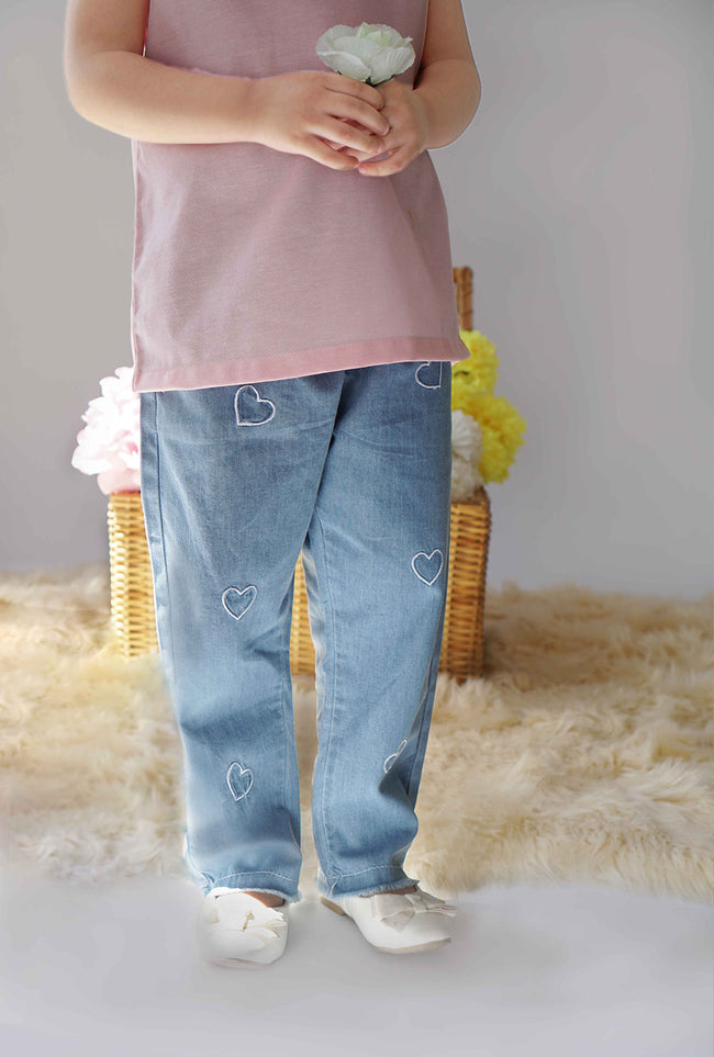 Sweetheart Embroidered Jeans Main Image