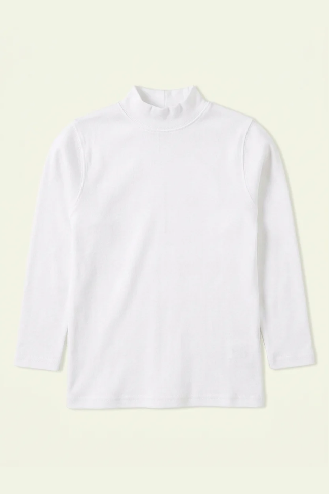 Ribbed Cream High Neck Shirt (Unisex) Hover Image