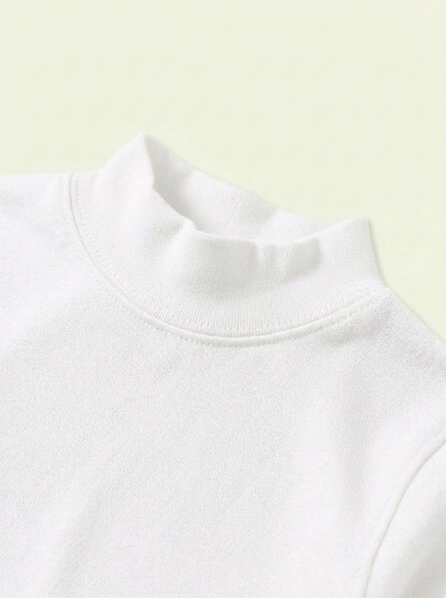 Ribbed Cream High Neck Shirt (Unisex) Main Image