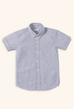 Ice Blue & White Striped Shirt