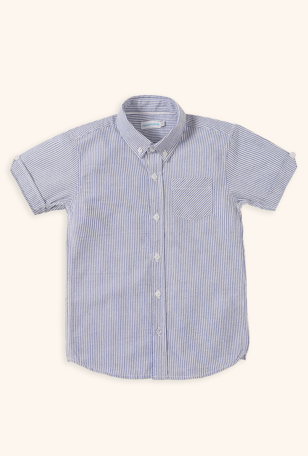 Ice Blue & White Striped Shirt