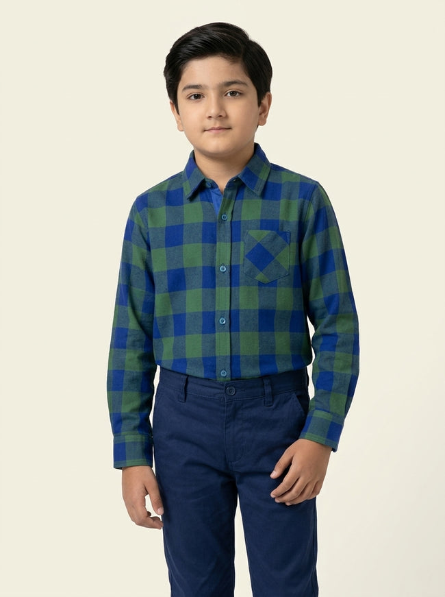 Blue Green Flannel Shirt Main Image