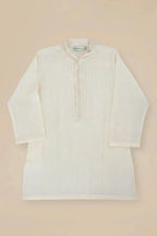 Creamy White Lace Collar Kurta