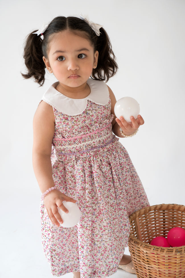 Pink Blossom Smocked Dress Hover Image