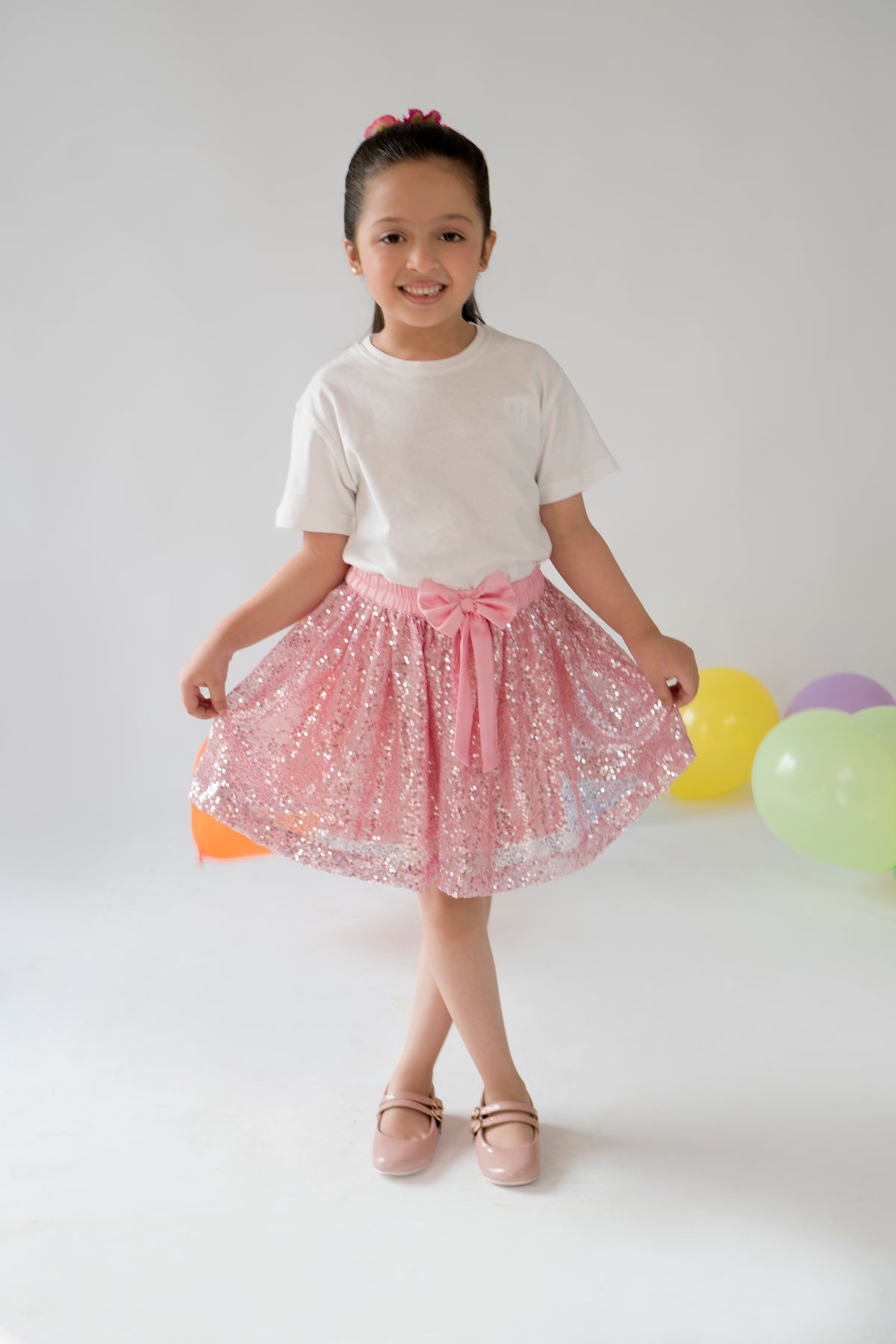 Pink Sequin Party Skirt
