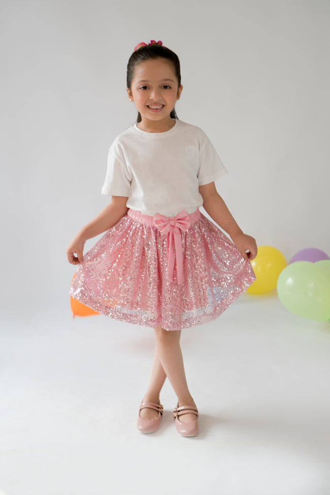 Pink Sequin Party Skirt Main Image