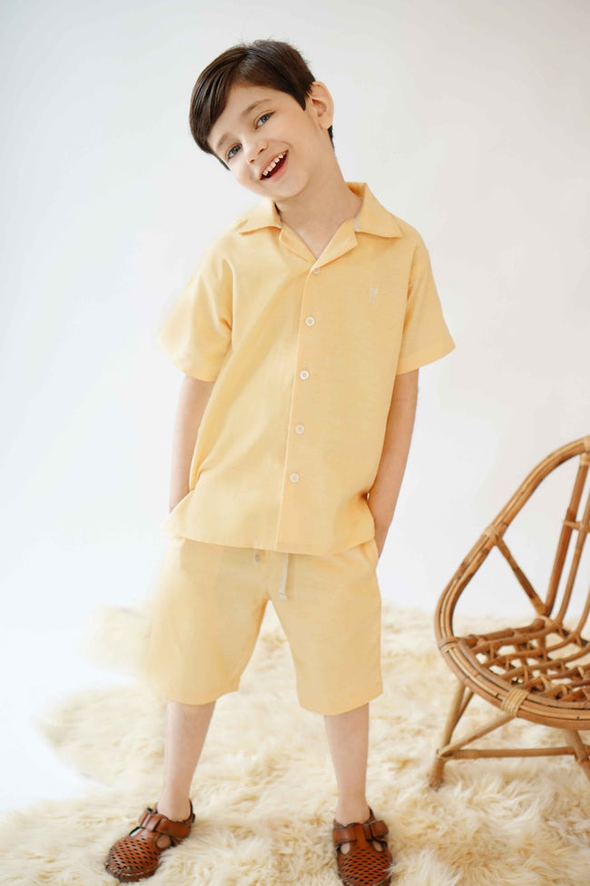 Pale Peach - Cuban Collar Shirt Hover Image