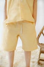 Pale Peach Chambray Shorts