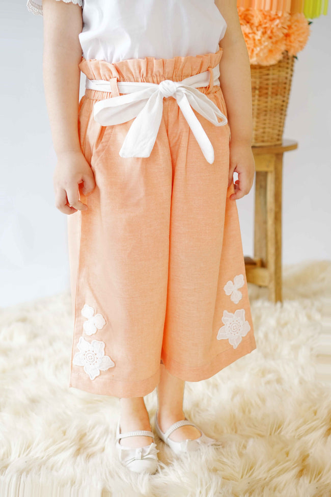 Creamy Peach Cropped Pants Hover Image