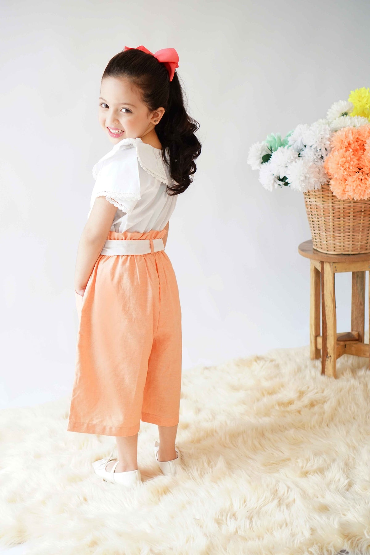 Creamy Peach Cropped Pants