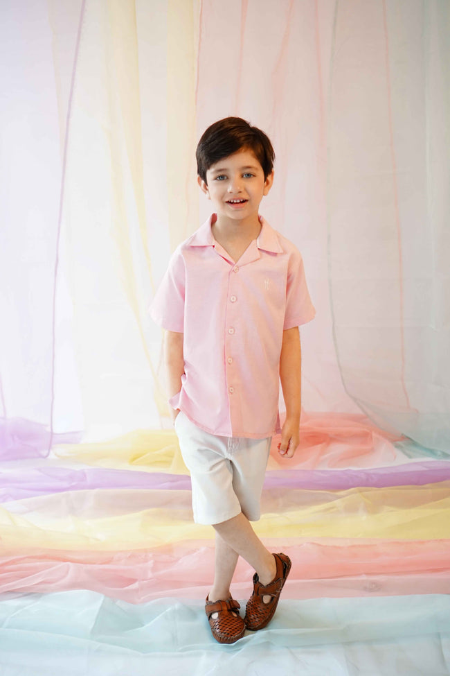 Pastel Pink - Cuban Collar Shirt Main Image