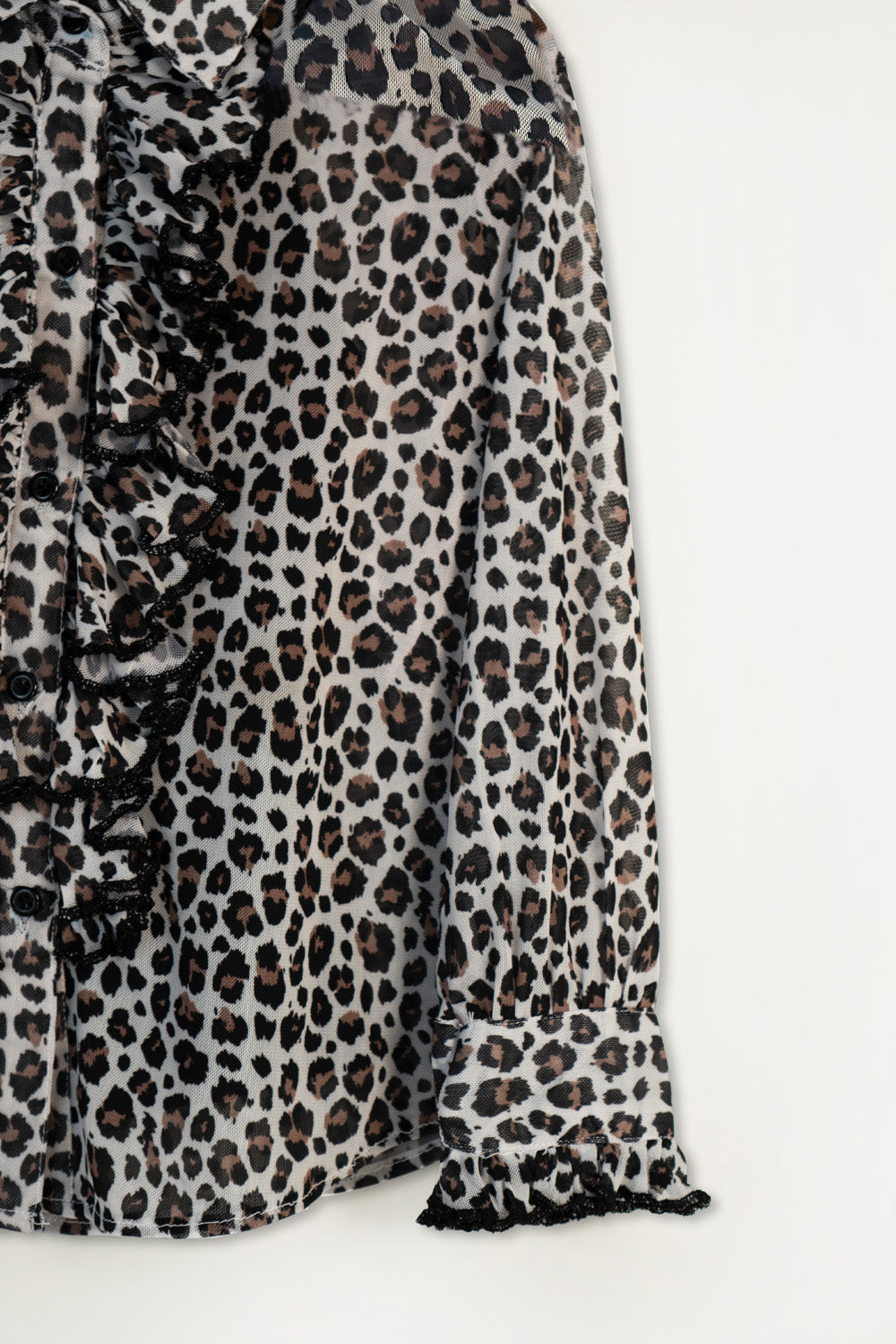 Leopard Print Ruffled Blouse with Camisole