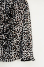 Leopard Print Ruffled Blouse with Camisole