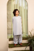 Silver Grey Embroidered Boski Suit