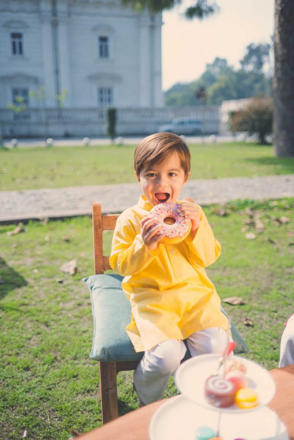 Yellow Jacquard Kurta