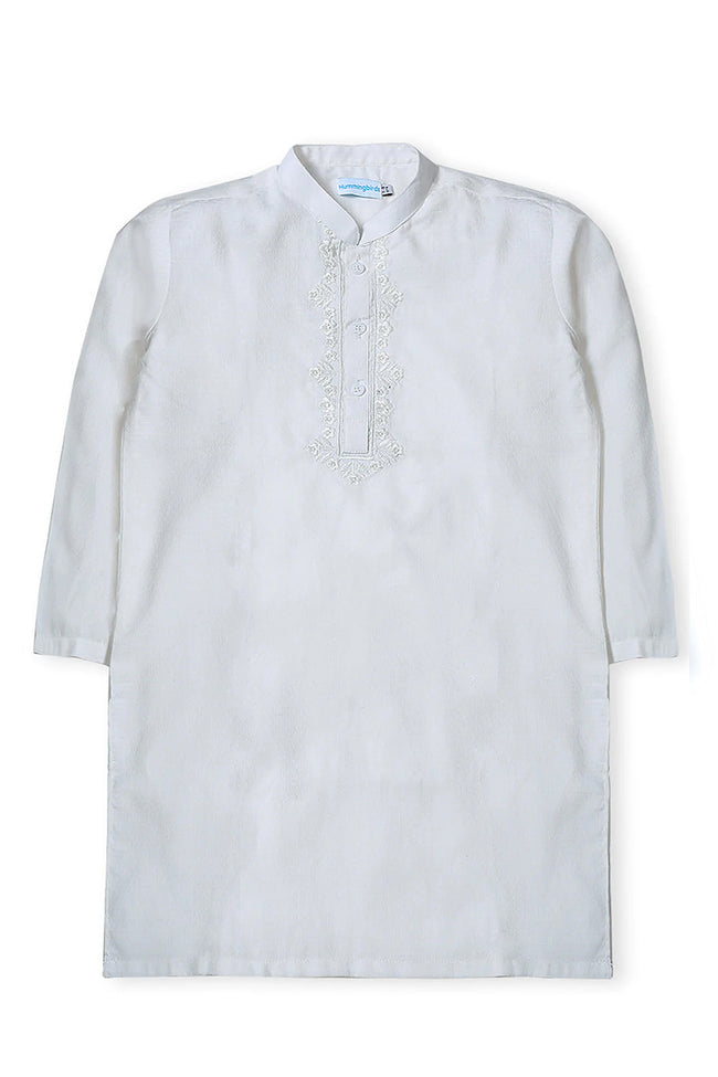 Ivory White Embroidered Kurta Hover Image