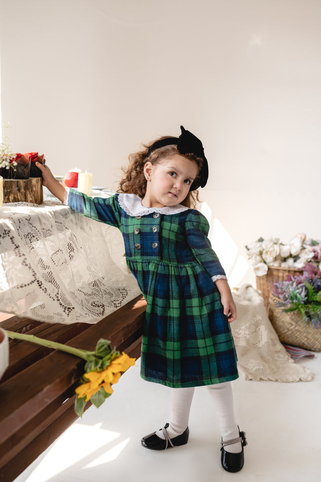 Green Flannel Dress Hover Image