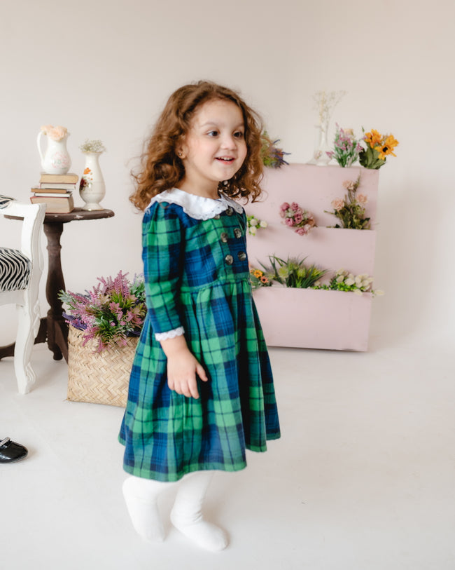 Green Flannel Dress Main Image