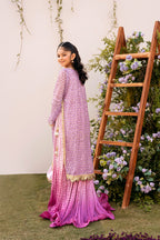 Magenta & Lilac Orchid ~ Embroidered Silk Dress( 2 Piece)
