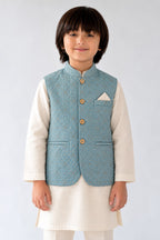 Sky Blue Embroidered Waistcoat