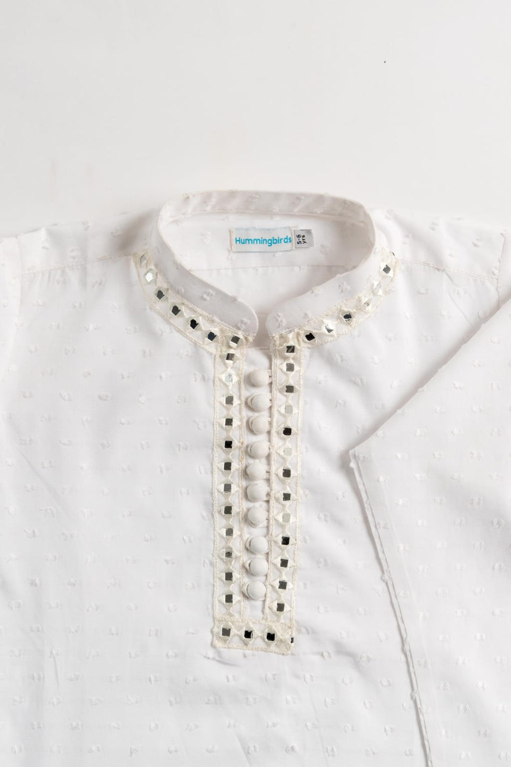 White Mirror embroidery Brosha Kurta