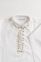 White Mirror embroidery Brosha Kurta