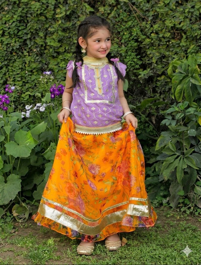 Marigold Garden Lengha - 3PC Main Image