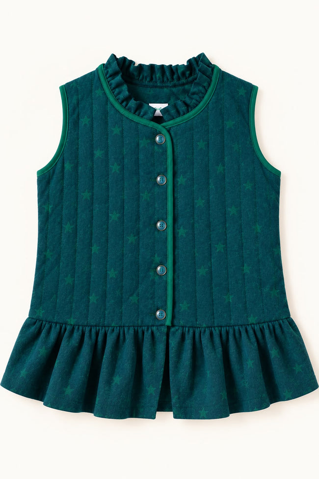 Star Print Green Quilted Set Main Image