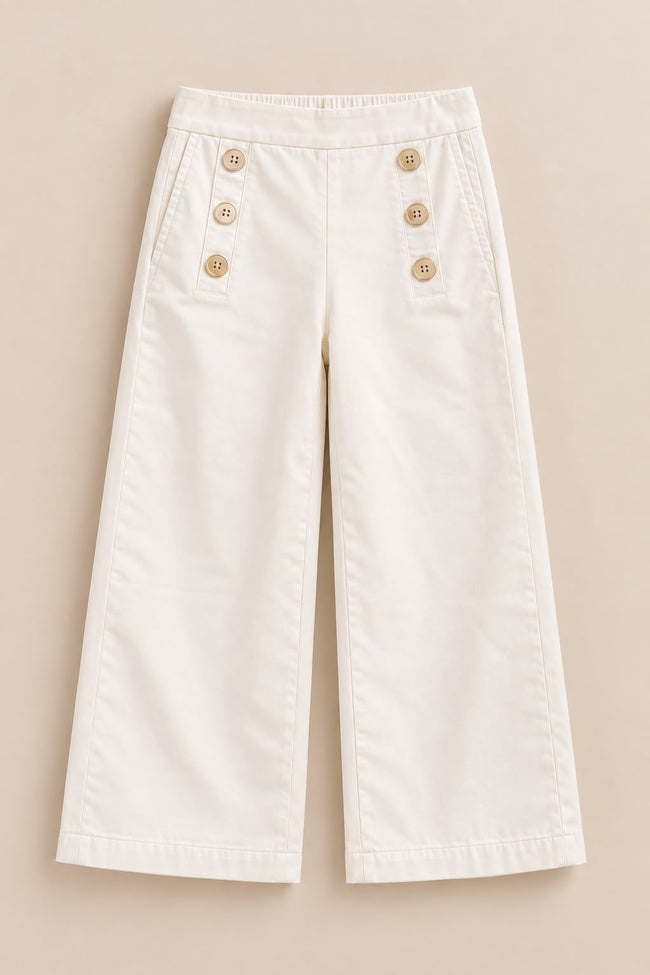 Cream Wide Leg Pants Hover Image