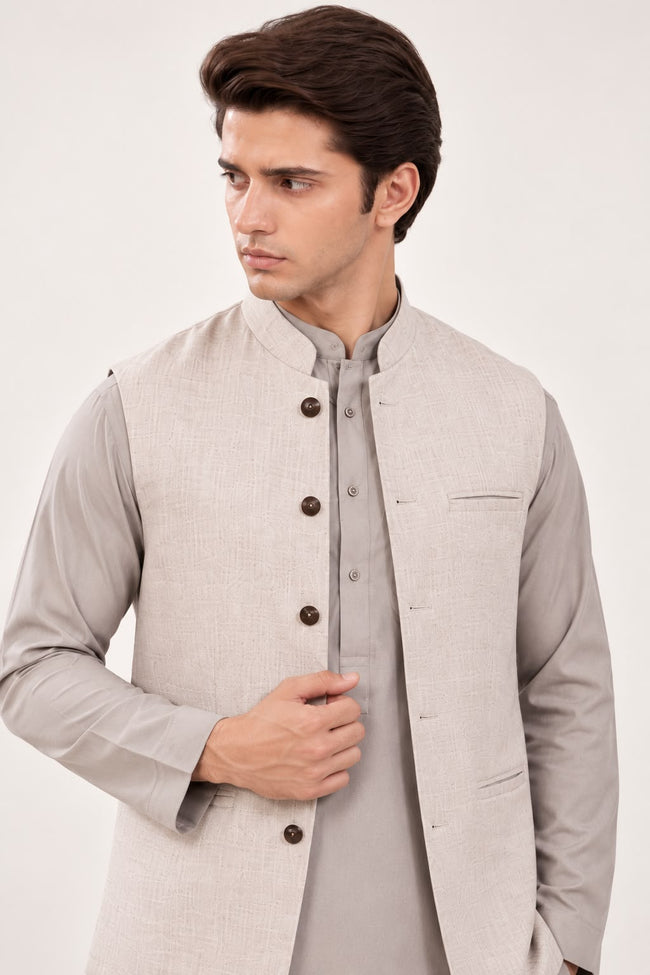 Light Grey Waistcoat Hover Image