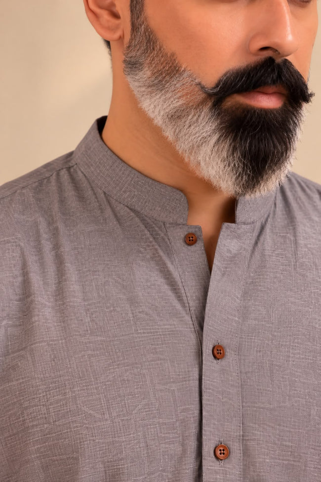 Grey Chambray Kurta (1 Piece) Main Image