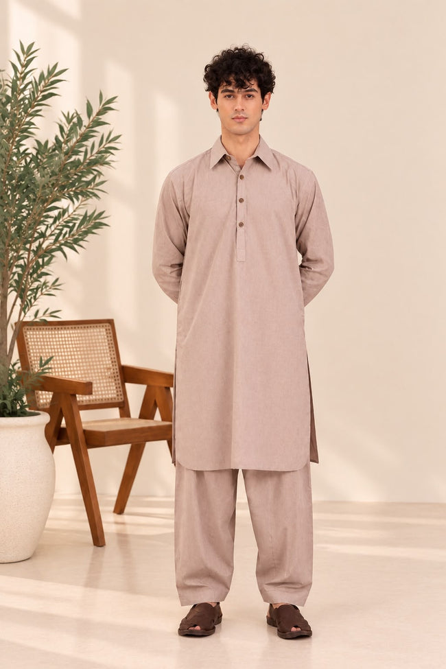 Cinamon Khaki Grey Suit (2 Piece) Hover Image